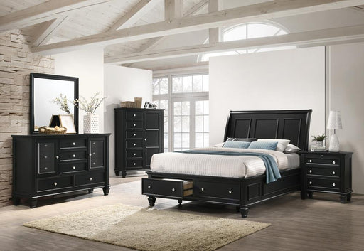 Sandy Beach Black California King Five Piece Bedroom Set image