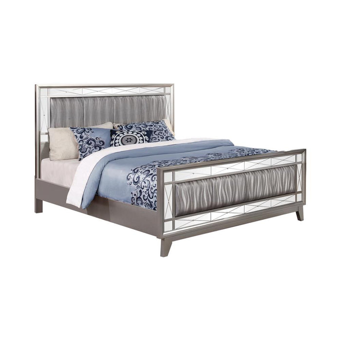 Leighton Contemporary Metallic Eastern King Bed image