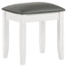 Barzini Upholstered Vanity Stool Metallic And White image