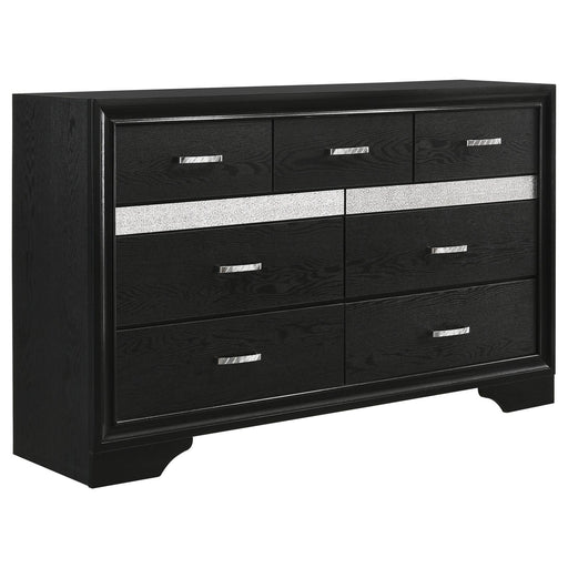 Miranda Transitional Black Seven Drawer Nightstand image