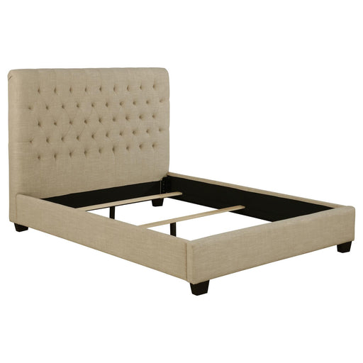 Chloe Transitional Oatmeal Upholstered California King Bed image