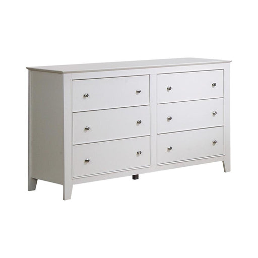 Selena Contemporary White Six Drawer Dresser image