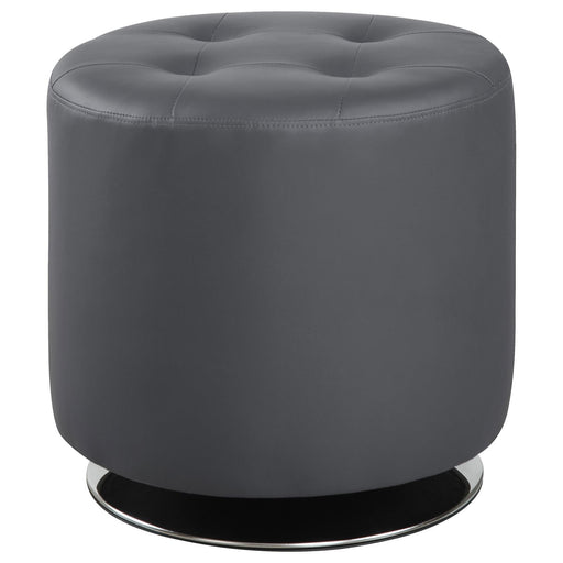 G500554 Contemporary Grey Round Ottoman image