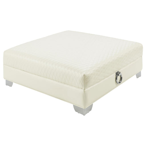 Chaviano Contemporary White Ottoman image