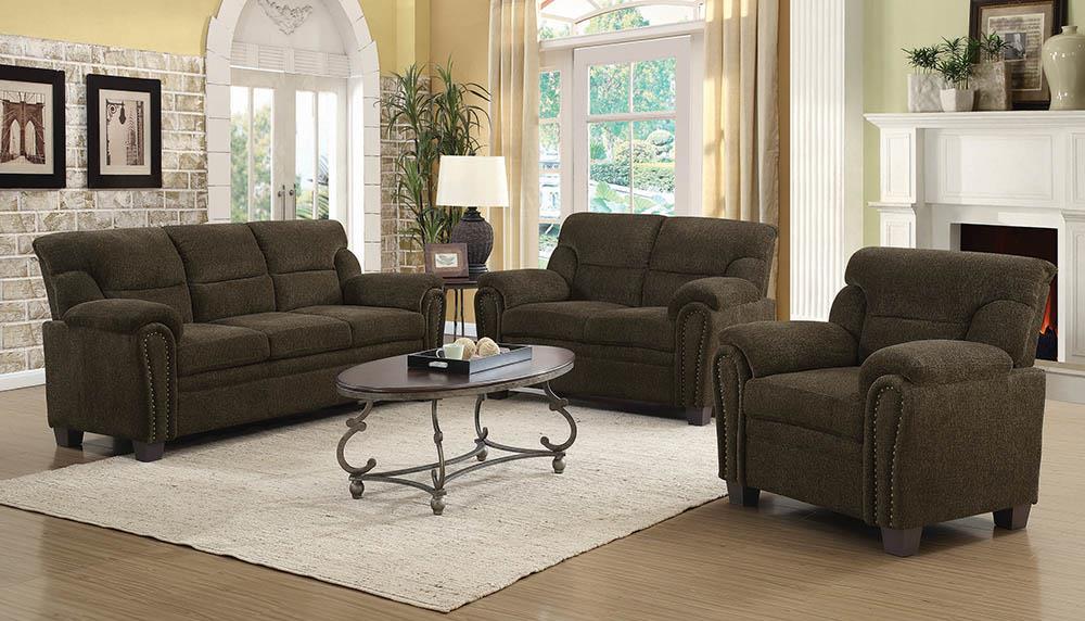 Clemintine Brown Three Piece Living Room Set image