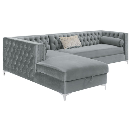 Bellaire Contemporary Silver and Chrome Sectional image