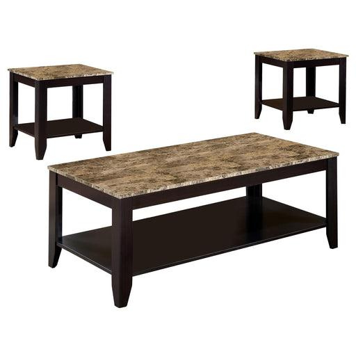 Transitional Marble Look Top Three Piece Table Set image