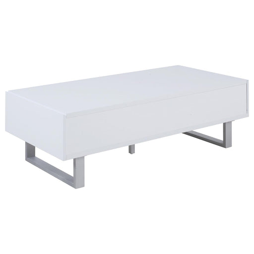 G705698 Contemporary Glossy White Coffee Table image