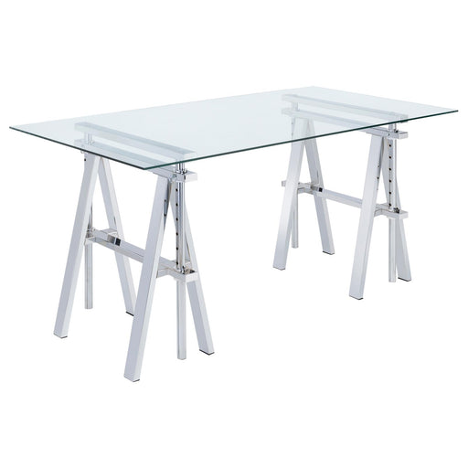 G800900 Casual Silver Glass Top Adjustable Writing Desk image