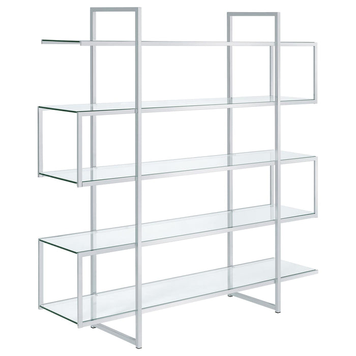 G801304 Contemporary Silver Metal and Glass Bookcase image