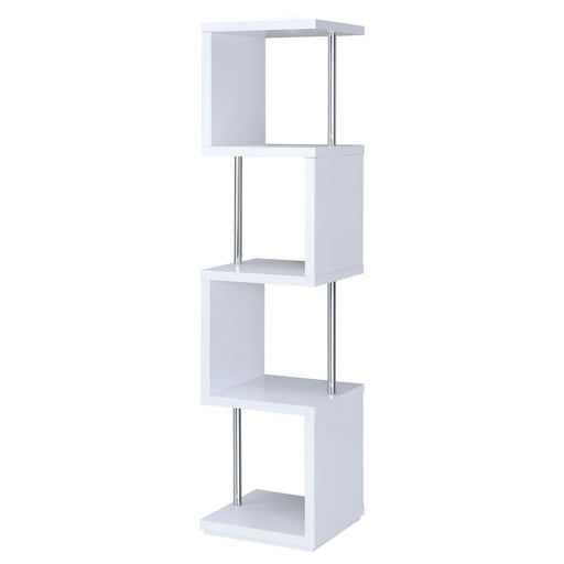 Modern White Four Tier Bookcase image