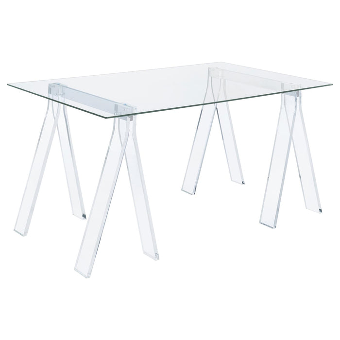 Amaturo Clear Acrylic Sawhorse Writing Desk image