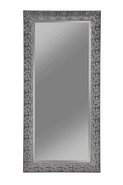 Transitional Black Mosaic Rectangular Mirror image