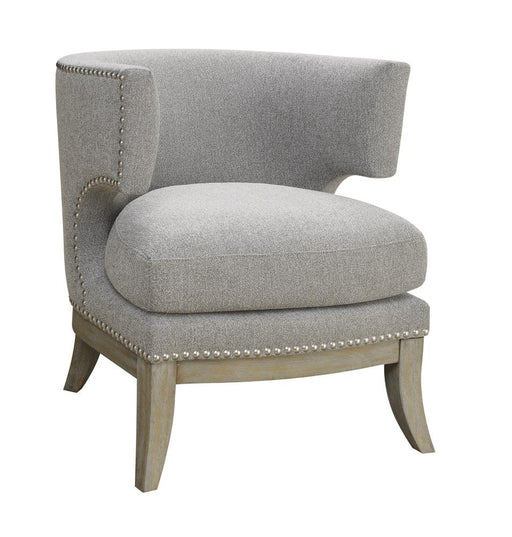 Transitional Grey Exposed Wood Accent Chair image