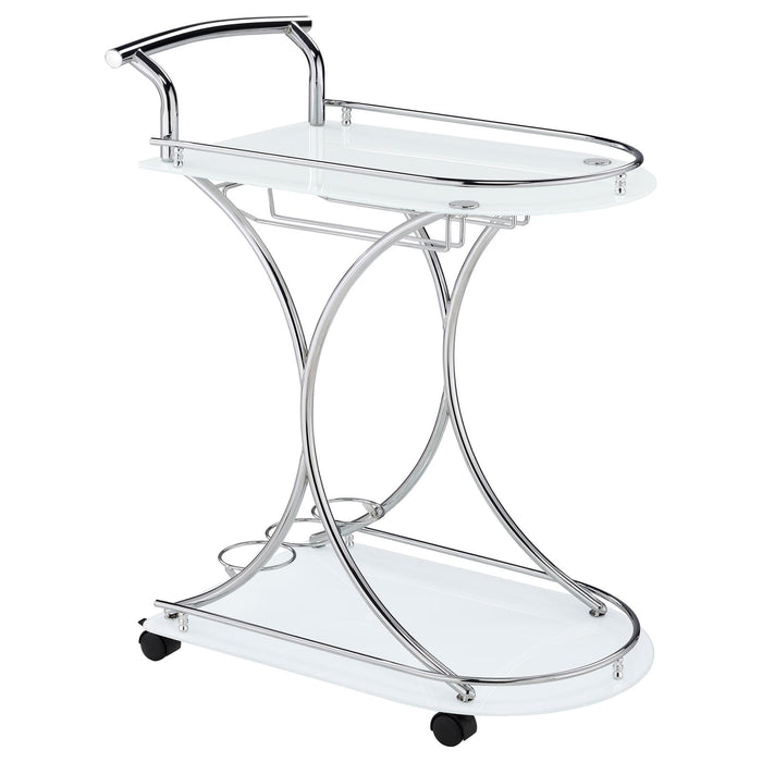 G910002 Contemporary Chrome Serving Cart image