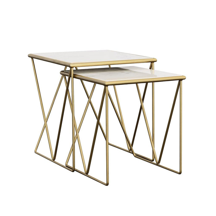 Modern Marble and Gold Nesting Tables image