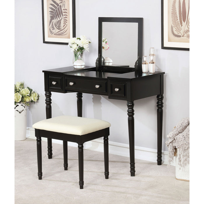 Baylee Black Vanity w/ Stool image