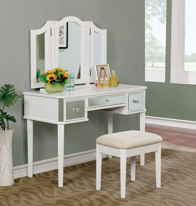 CLARISSE White Vanity w/ Stool image