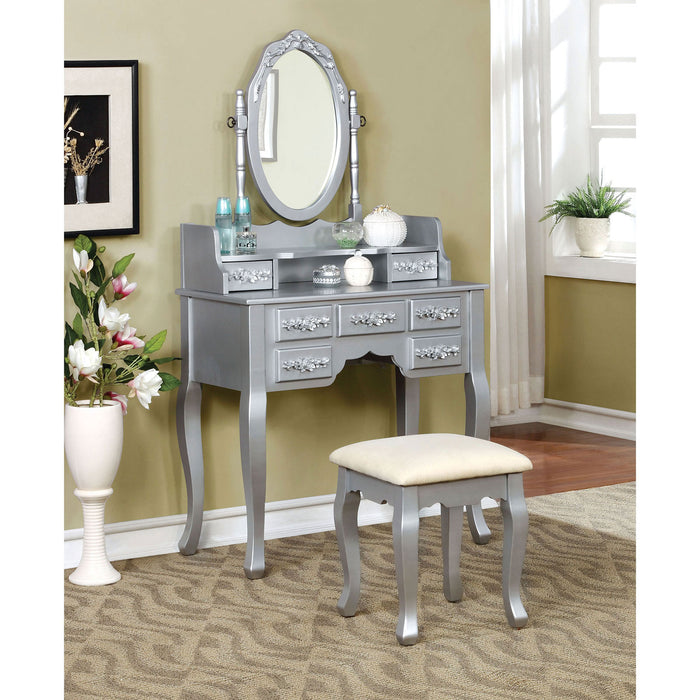 Harriet Silver Vanity w/ Stool image