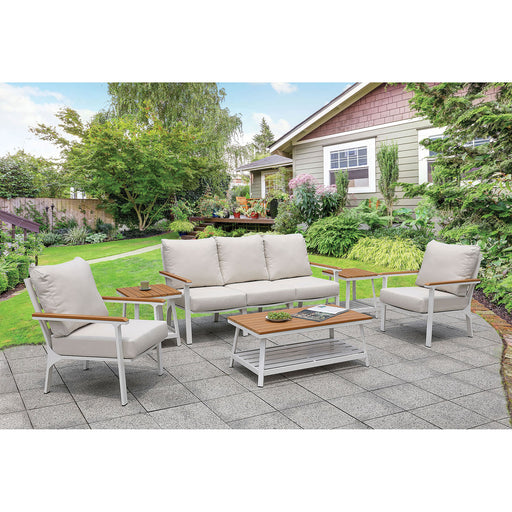 Anishan White/Oak 6 Pc. Patio Set image