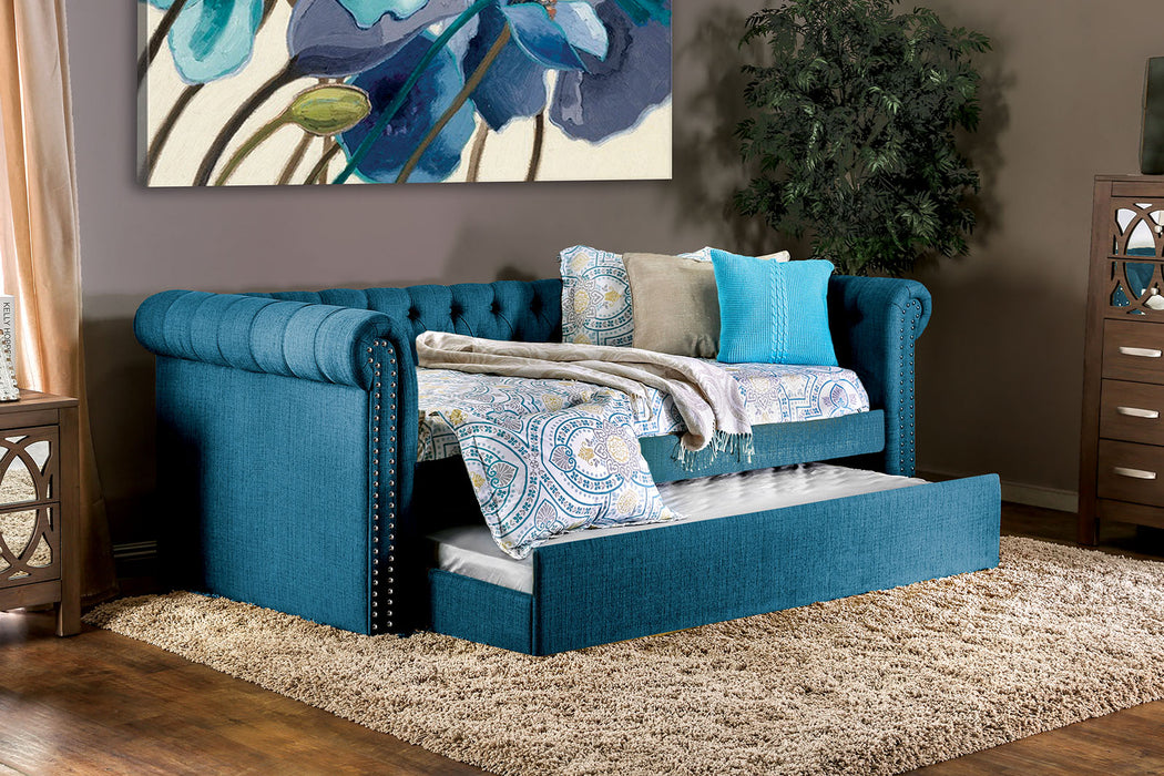 LEANNA Dark Teal Daybed w/ Trundle, Teal image