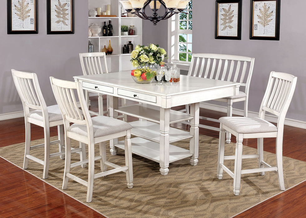 Kaliyah Antique White Counter Ht. Table image