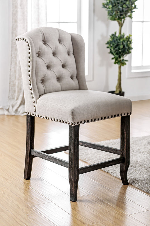 SANIA III Antique Black, Ivory Counter Ht. Wingback Chair (2/CTN) image