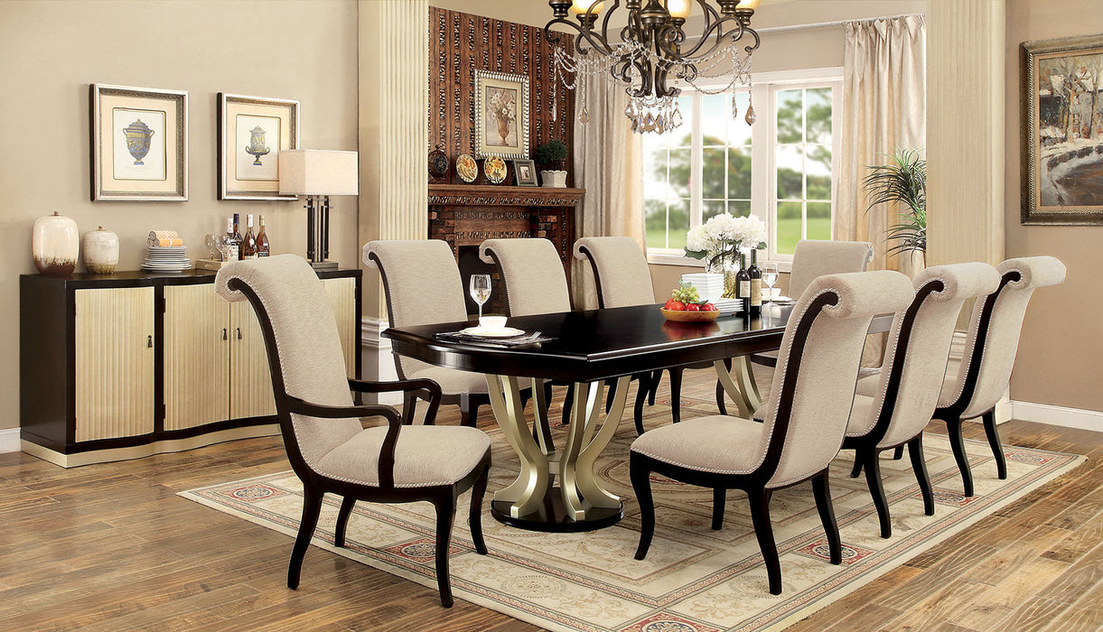 Ornette Espresso/Champagne 7 Pc. Dining Table Set (2AC+4SC) image