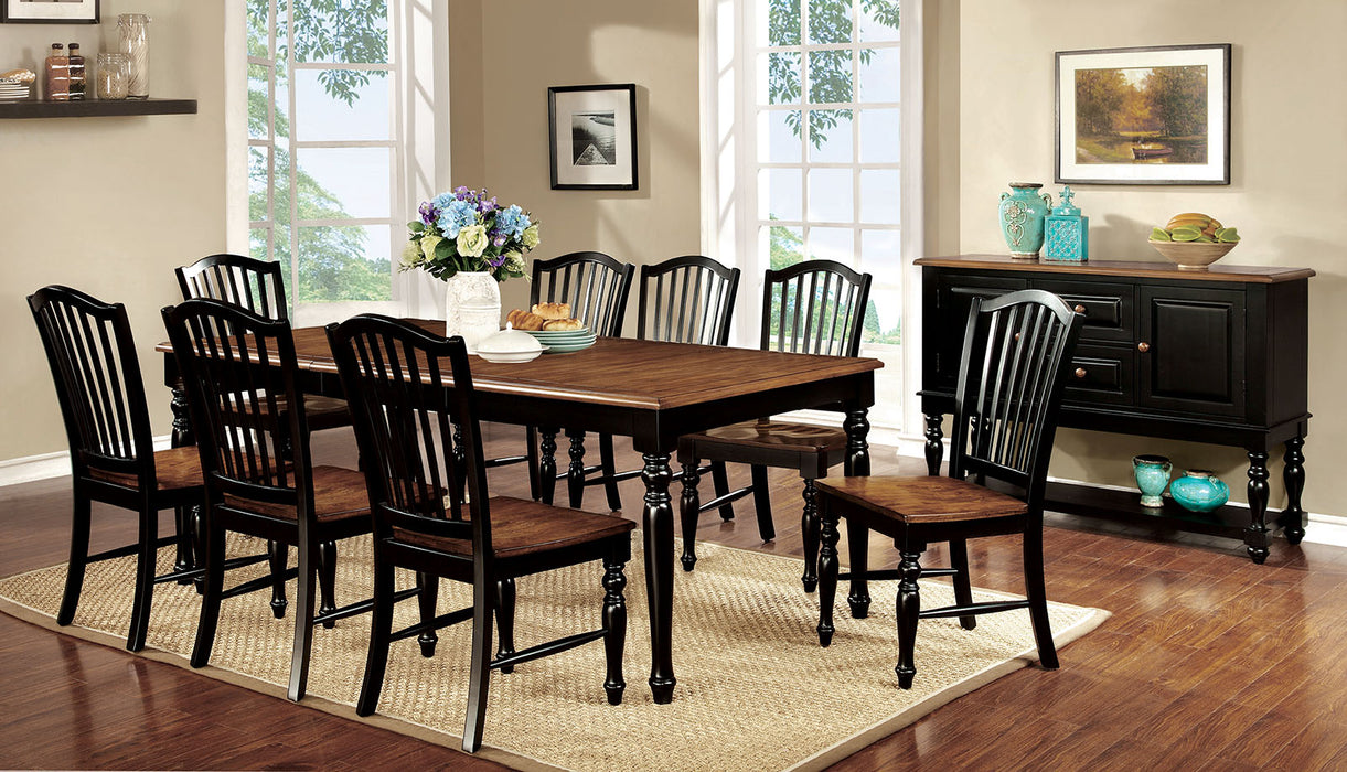 MAYVILLE Black/Antique Oak 7 Pc. Dining Table Set image