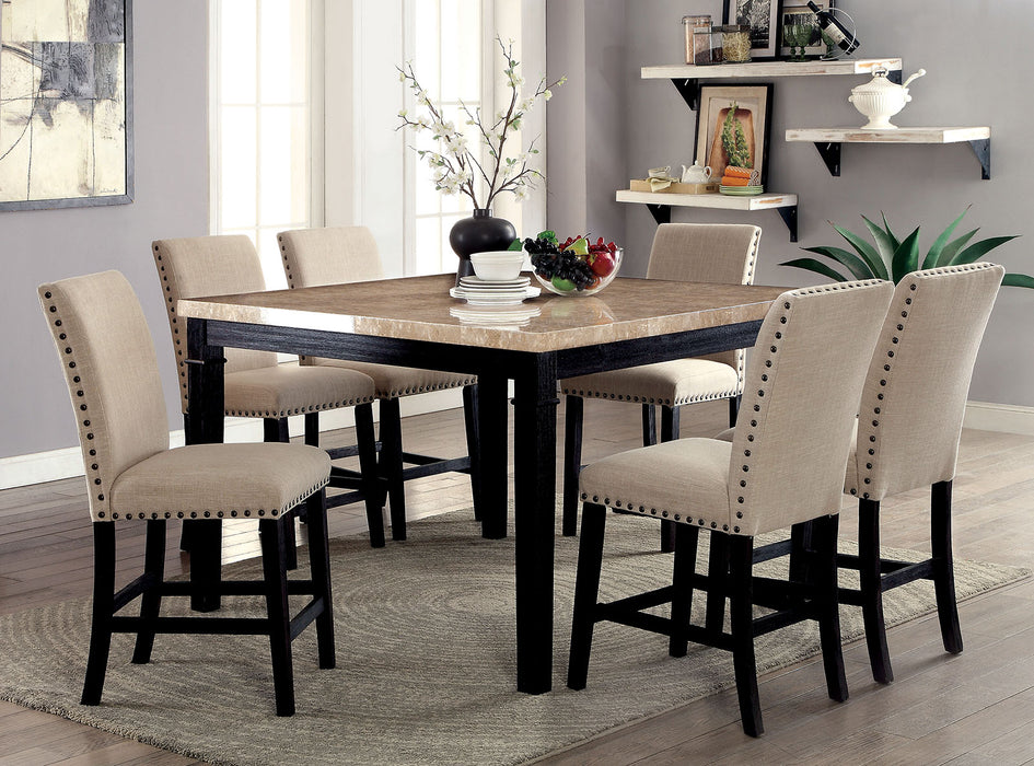 DODSON II Black, Ivory 7 Pc. Counter Ht. Table Set image