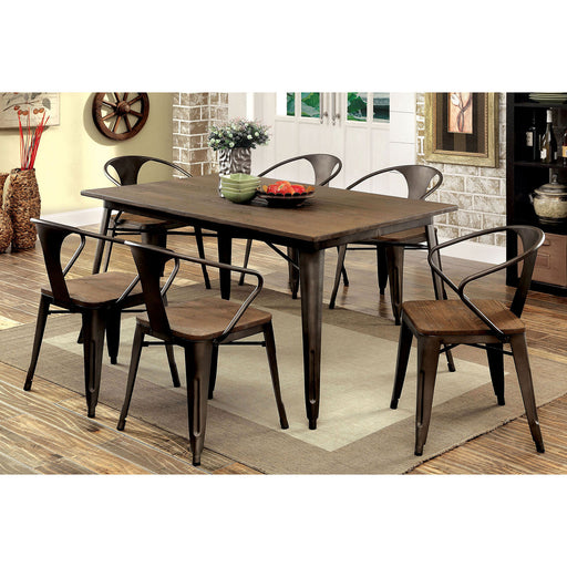 COOPER I Natural Elm, Dark Bronze 7 Pc. Dining Table Set image