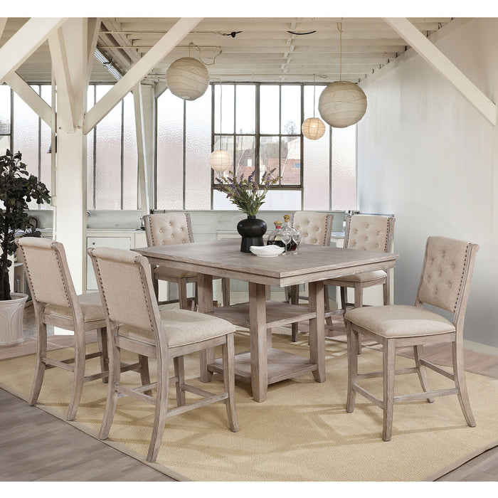 Ledyard Rustic Natural Tone 7 Pc. Dining Table Set image