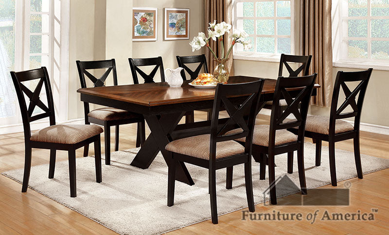 Liberta Dark Oak/Black 9 Pc. Dining Table Set image