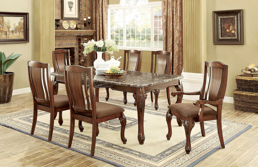 JOHANNESBURG I Brown Cherry, Brown 7 Pc. Dining Table Set (2AC+4SC) image