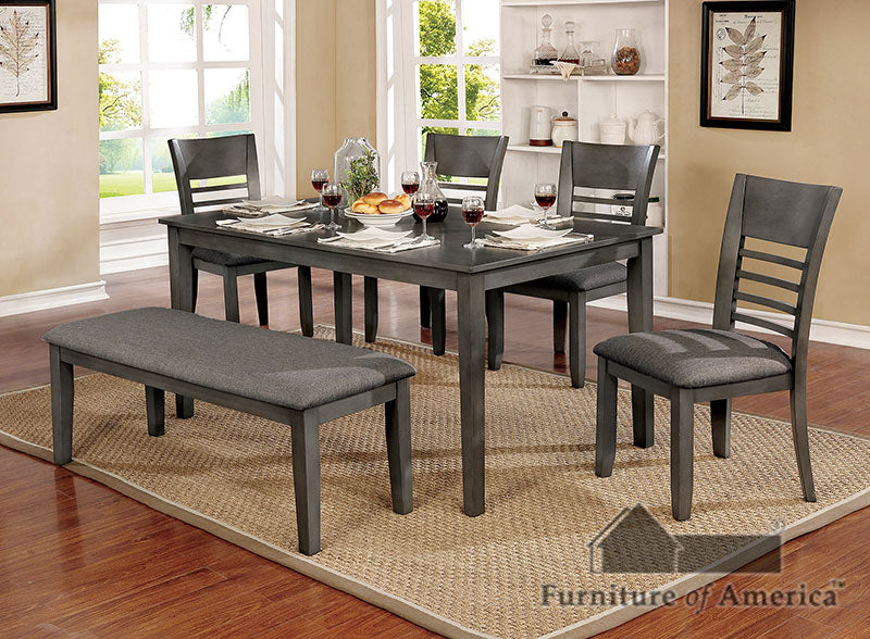 Hillsview Gray 6 Pc. Dining Table Set w/ Bench image