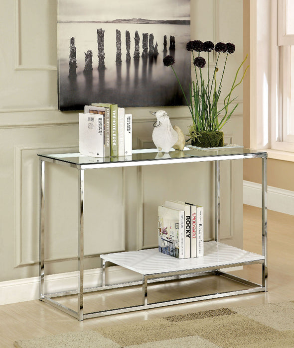 VENDI White/Chrome Sofa Table image