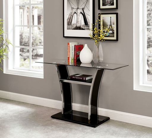 Staten Glossy Black/Chrome Sofa Table image