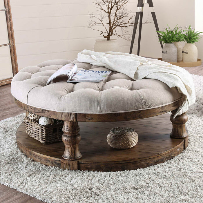 Mika Antique Oak Coffee Table w/ Cushion Top image