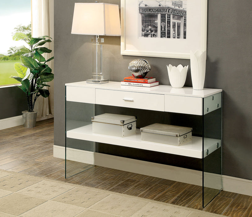 Raya White Sofa Table, White image