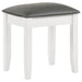 Felicity Upholstered Vanity Stool Metallic And Glossy White image