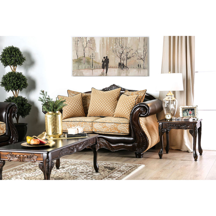 Aislynn Gold/Espresso Love Seat image