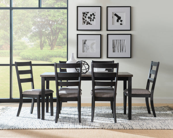 Legacy 60" Black and Gray Dining 5 Piece Set